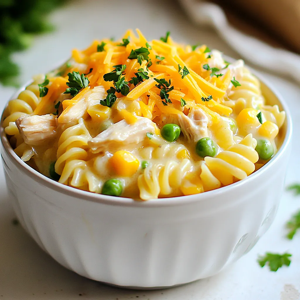 Hühnchen-Pot-Pie-Pasta Schnelles und leckeres Rezept