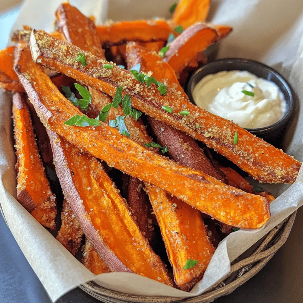 Crispy Oven Baked Sweet Potato Fries perfekte Beilage