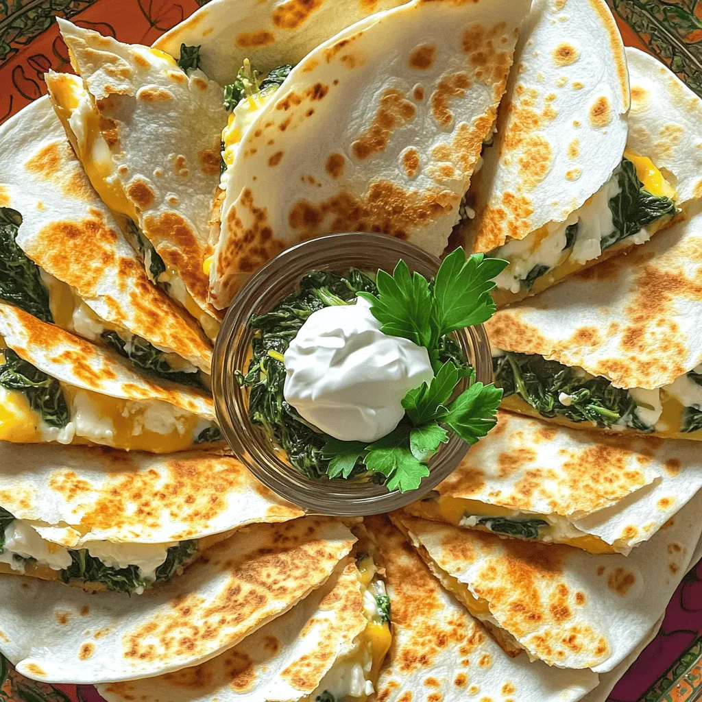 Spinach Feta Quesadillas Lecker und einfach zuzubereiten