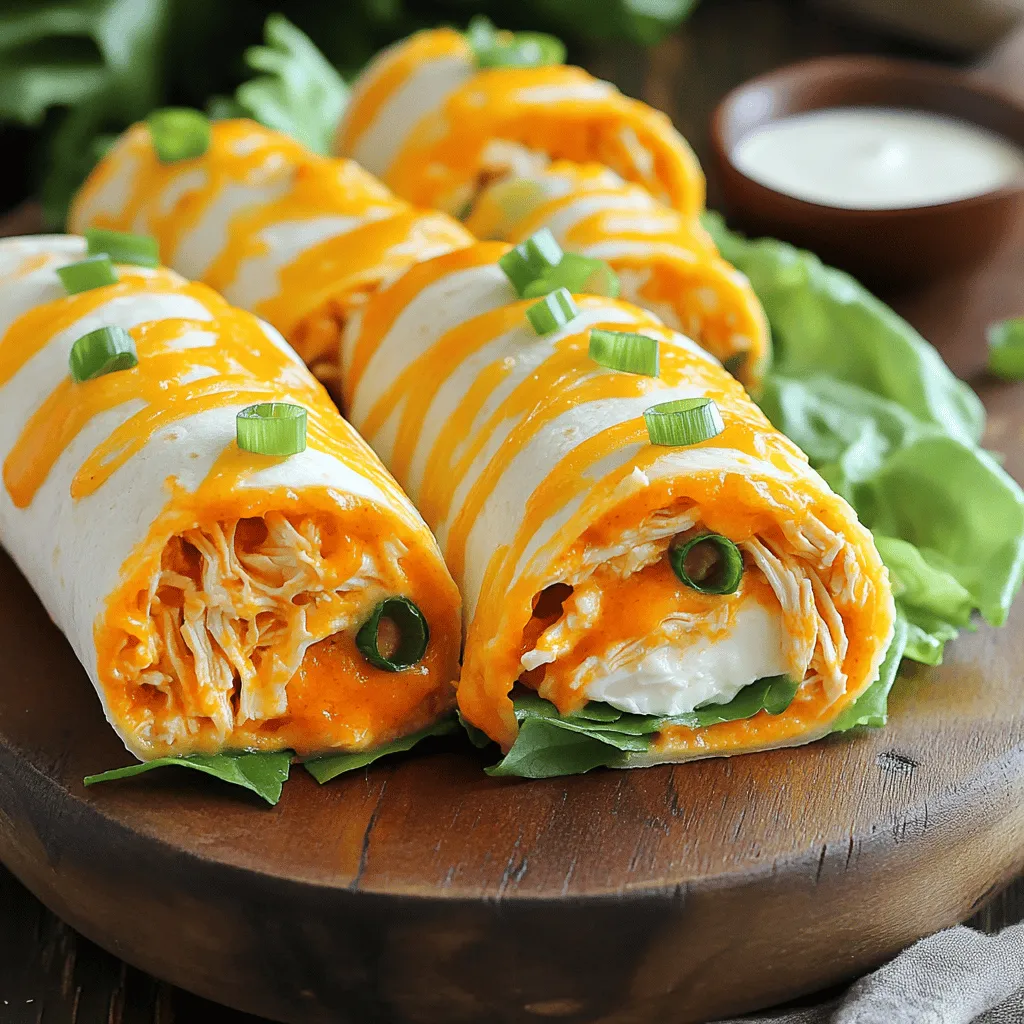 Buffalo Chicken Tortilla Roll-Ups Köstlicher Snack