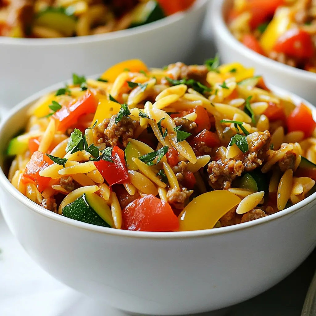 Ground Turkey Orzo Skillet Einfache und köstliche Mahlzeit