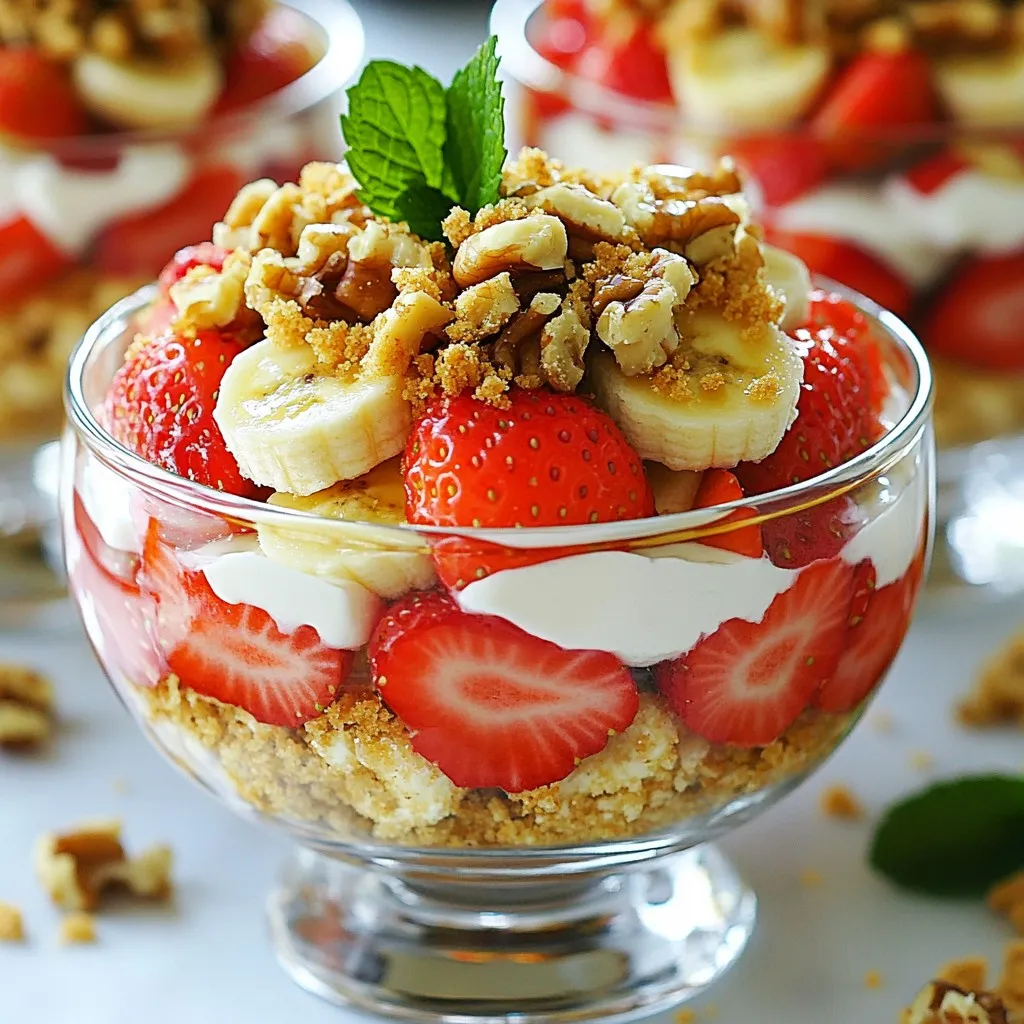 Erdbeer-Bananen-Käsekuchen-Salat Frisch und Köstlich