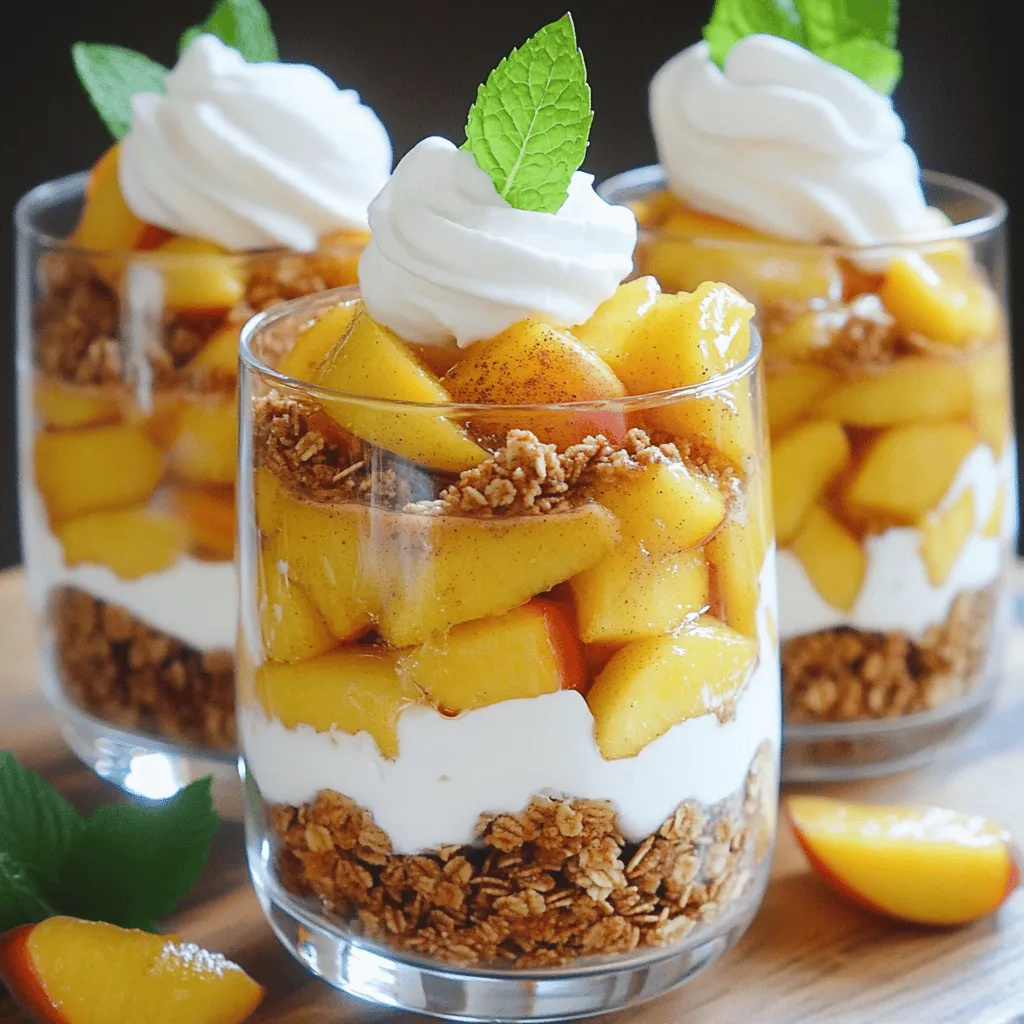 Classic Peach Cobbler Parfait Einfaches Dessert Rezept