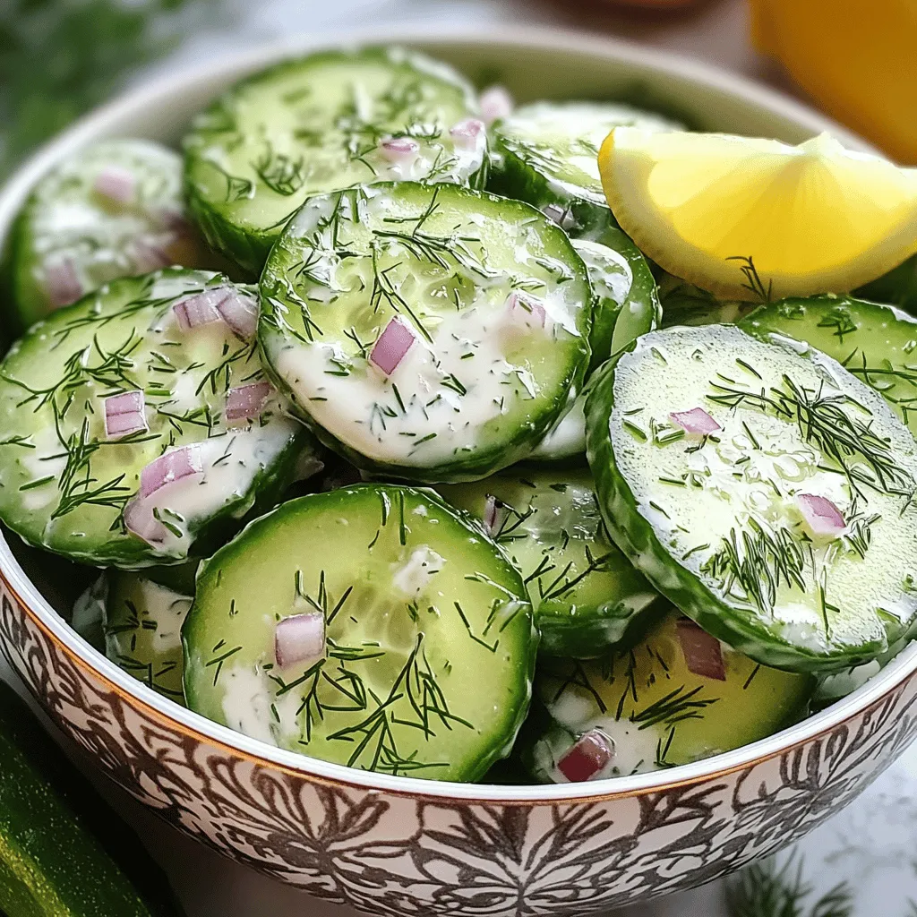 Cremiger Gurkensalat Frisch und Einfach Zubereitet