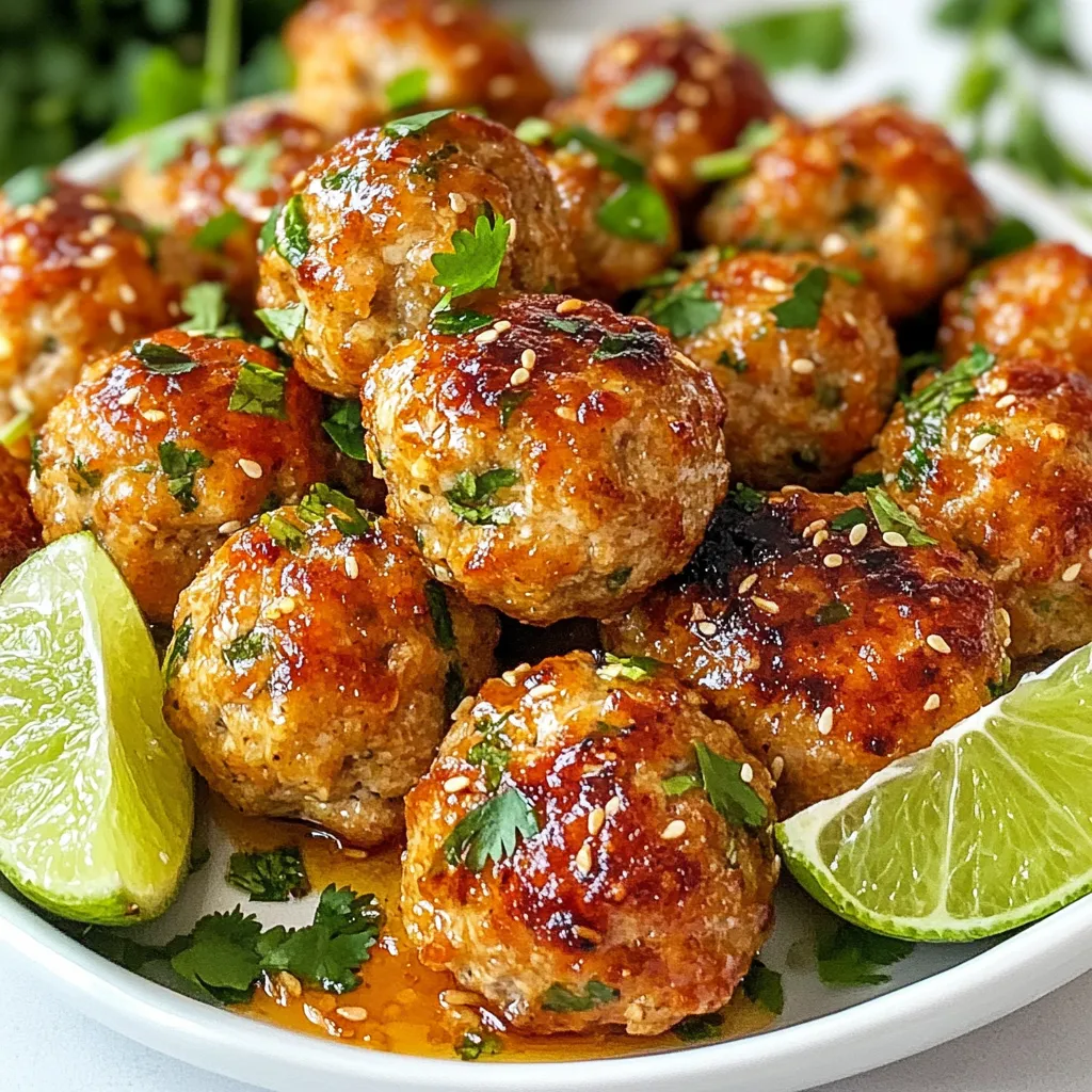 Einfache Thai Baked Chicken Meatballs Rezept für Genuss