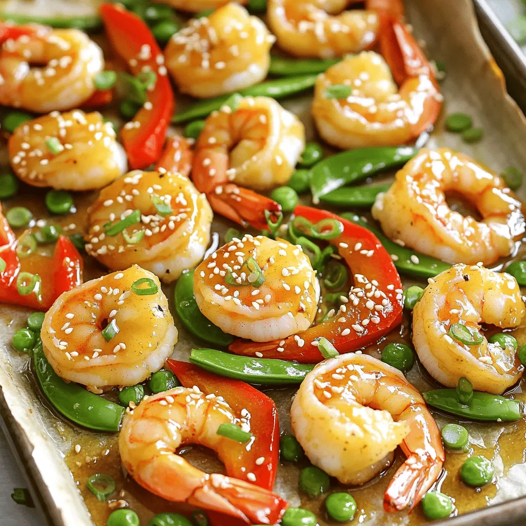 Blechpan Honig-Knoblauch-Garnelen mit Gemüse Genuss