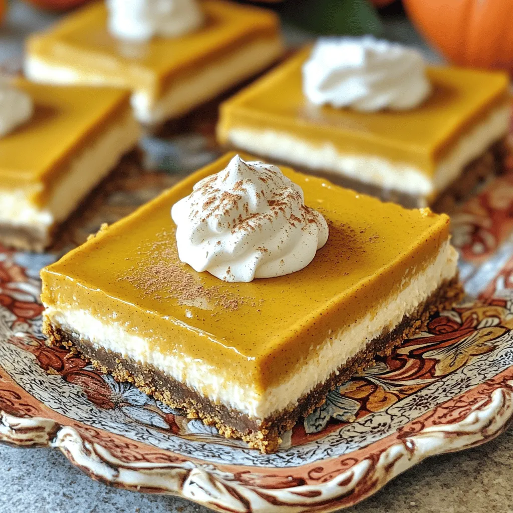 No-Bake Pumpkin Cheesecake Bars mit Gingersnap-Kruste