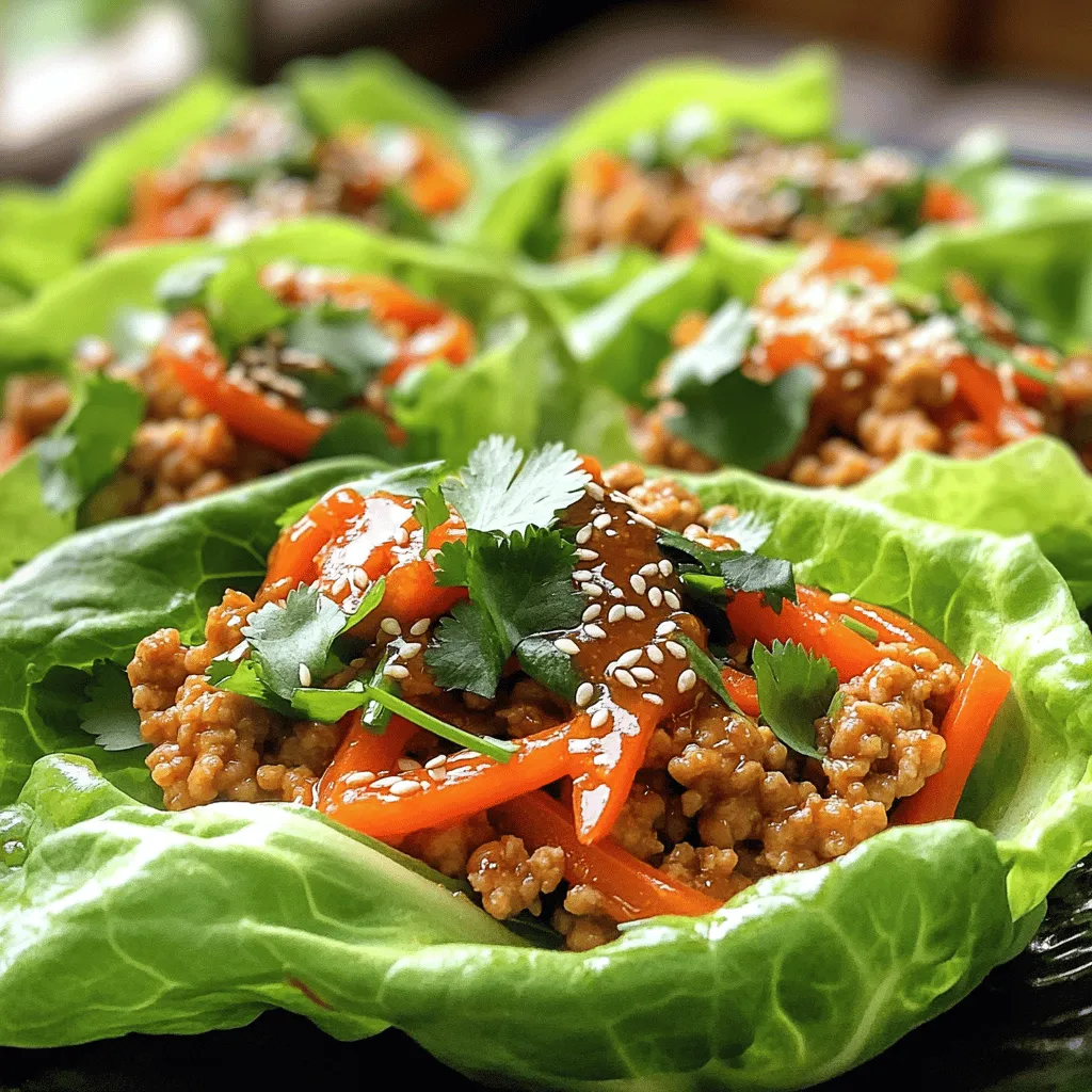 Gochujang Chicken Lettuce Wraps mit frischen Zutaten