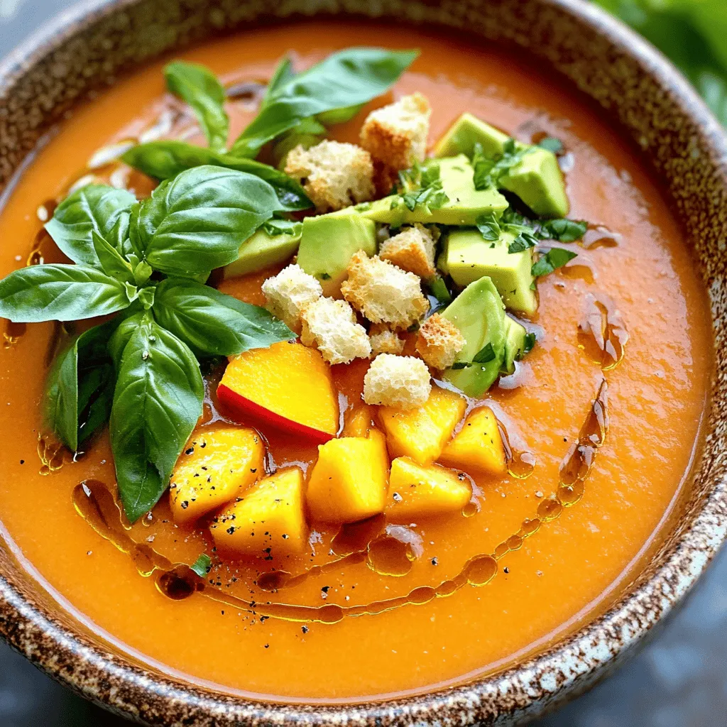 Feuergeröstete Tomaten-Pfirsich-Gazpacho Lecker Rezept