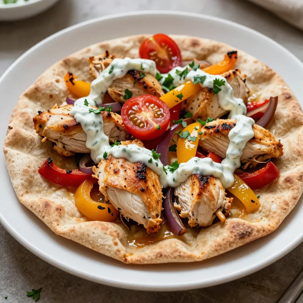 Schmackhafte Blechpfannen-Hähnchen-Pitas schnell gemacht