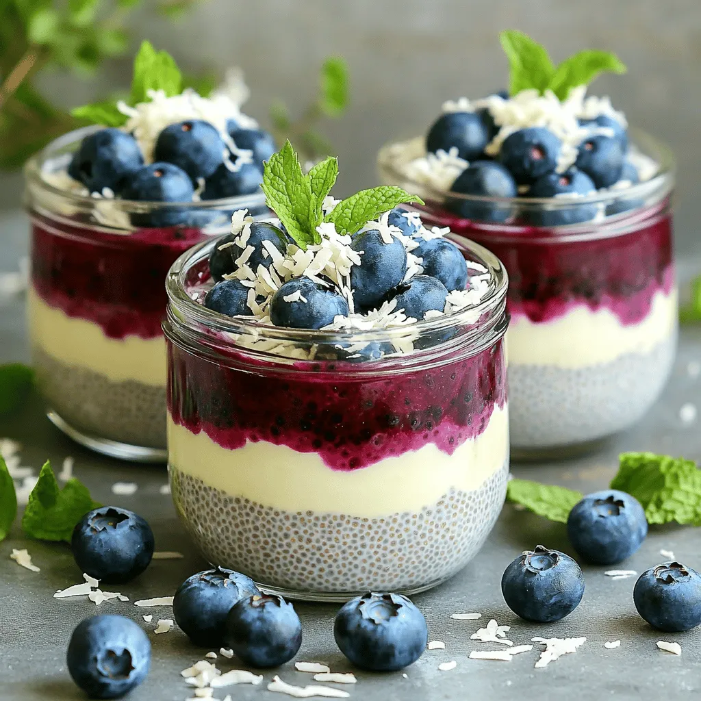 Blaubeer Kokos Chia Pudding Gesunde Frühstücksidee