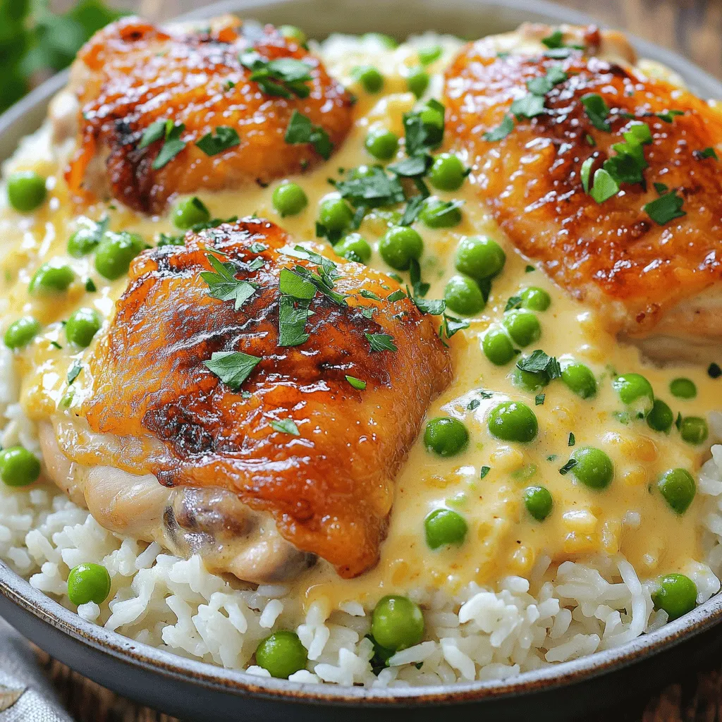 Cremiges Hähnchen und Reis herzhaft genießen