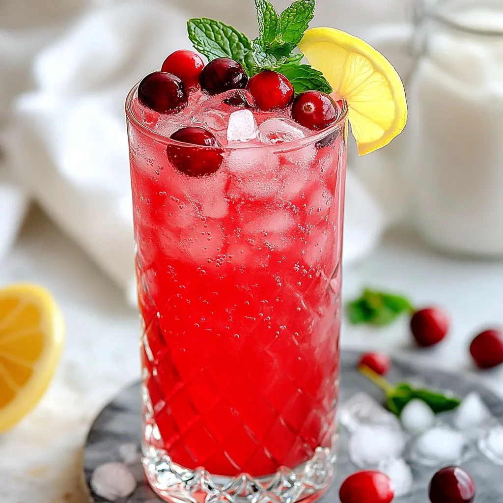 Vanilla Cranberry Crush Mocktail Frisch und Einfach