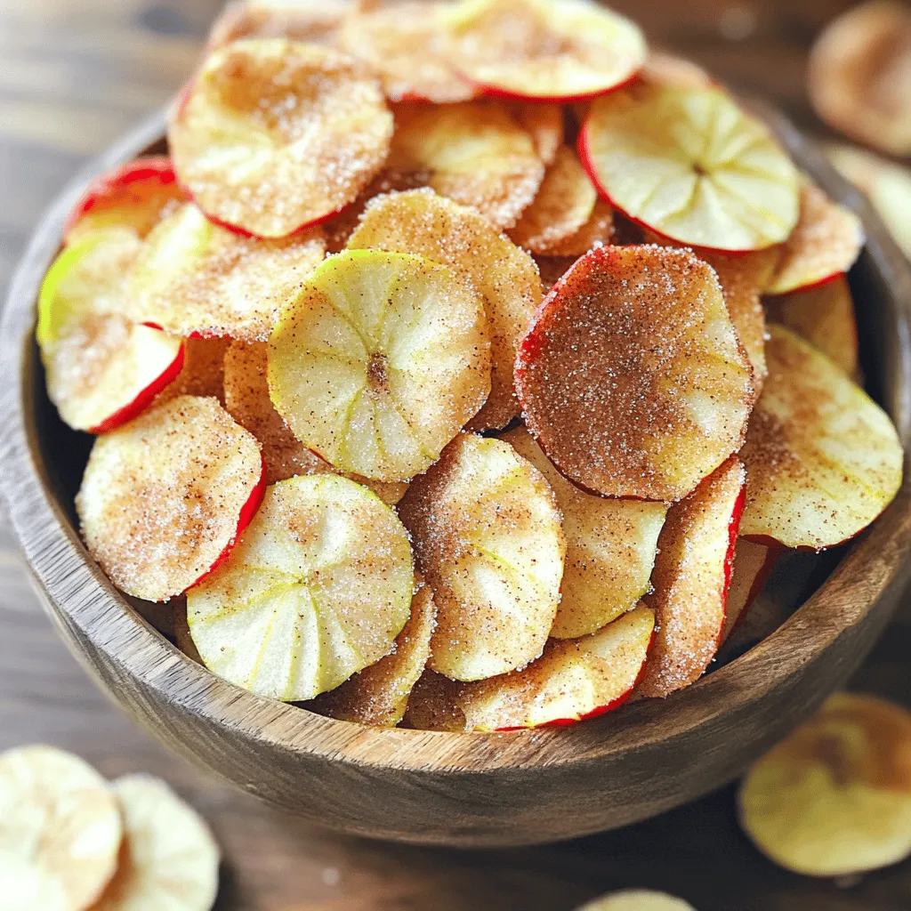 Air Fryer Cinnamon Sugar Apple Chips Köstlicher Snack
