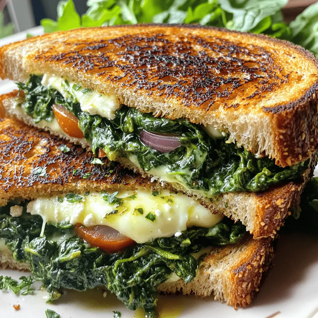 Mediterranean Spinach Grilled Cheese Köstlicher Genuss