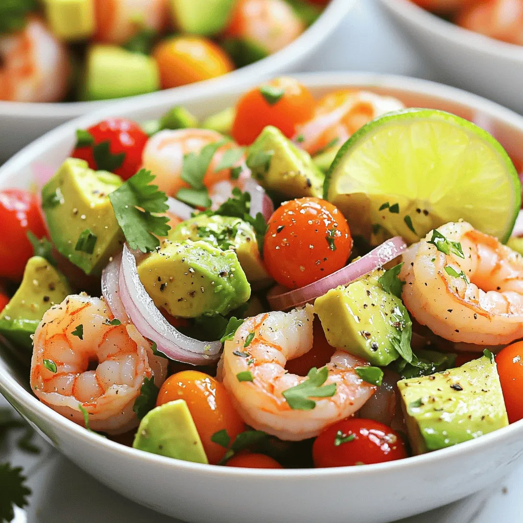 Gesunder Avocado Garnelen Salat Frisch und Lecker