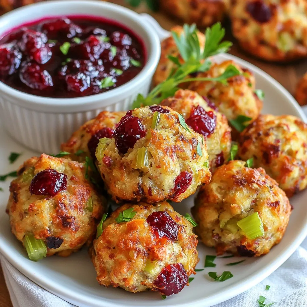 Cranberry Turkey Stuffing Bällchen lecker und einfach