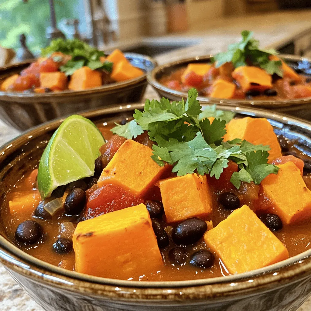 Süßkartoffel &#038; Schwarze Bohnen Eintopf Herzhaft und Gesund