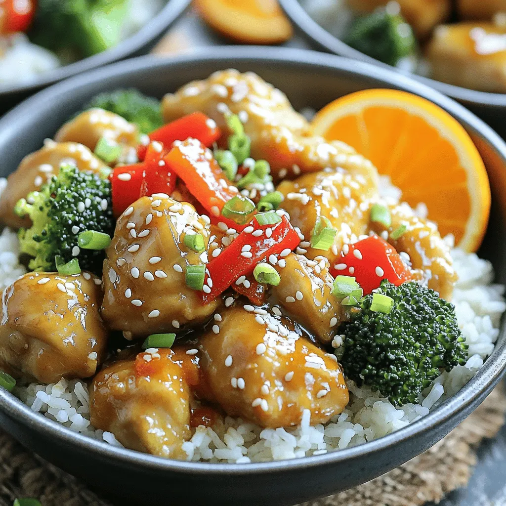 Köstliche Orange Chicken Rice Bowls Einfach zubereiten