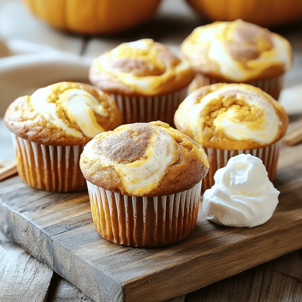 Kürbis-Cream Cheese Swirl Muffins saftig und lecker
