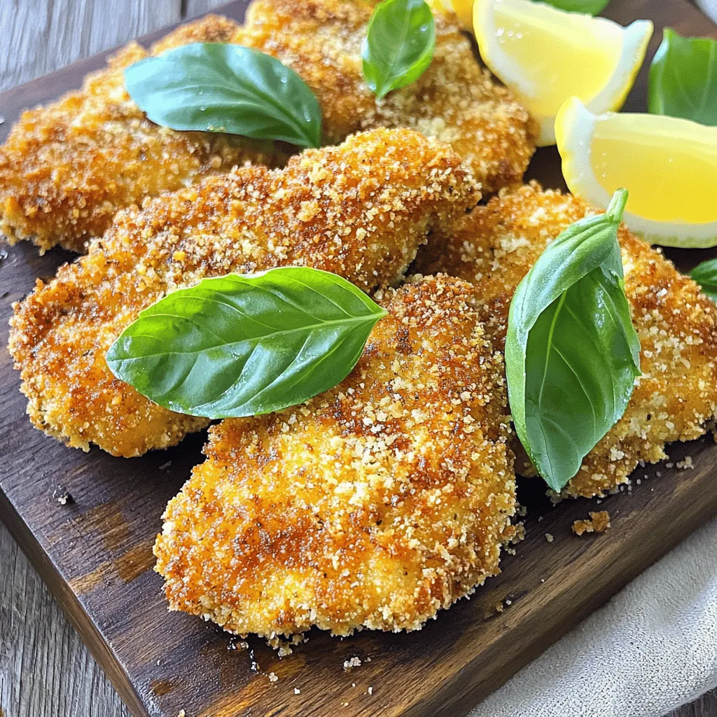 Italienische Basilikum-Hühnchen-Schnitzel köstlich zubereiten