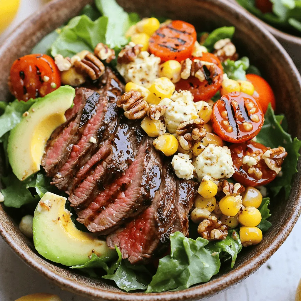 Balsamic Steak Gorgonzola Salad mit Grillmais Genuss