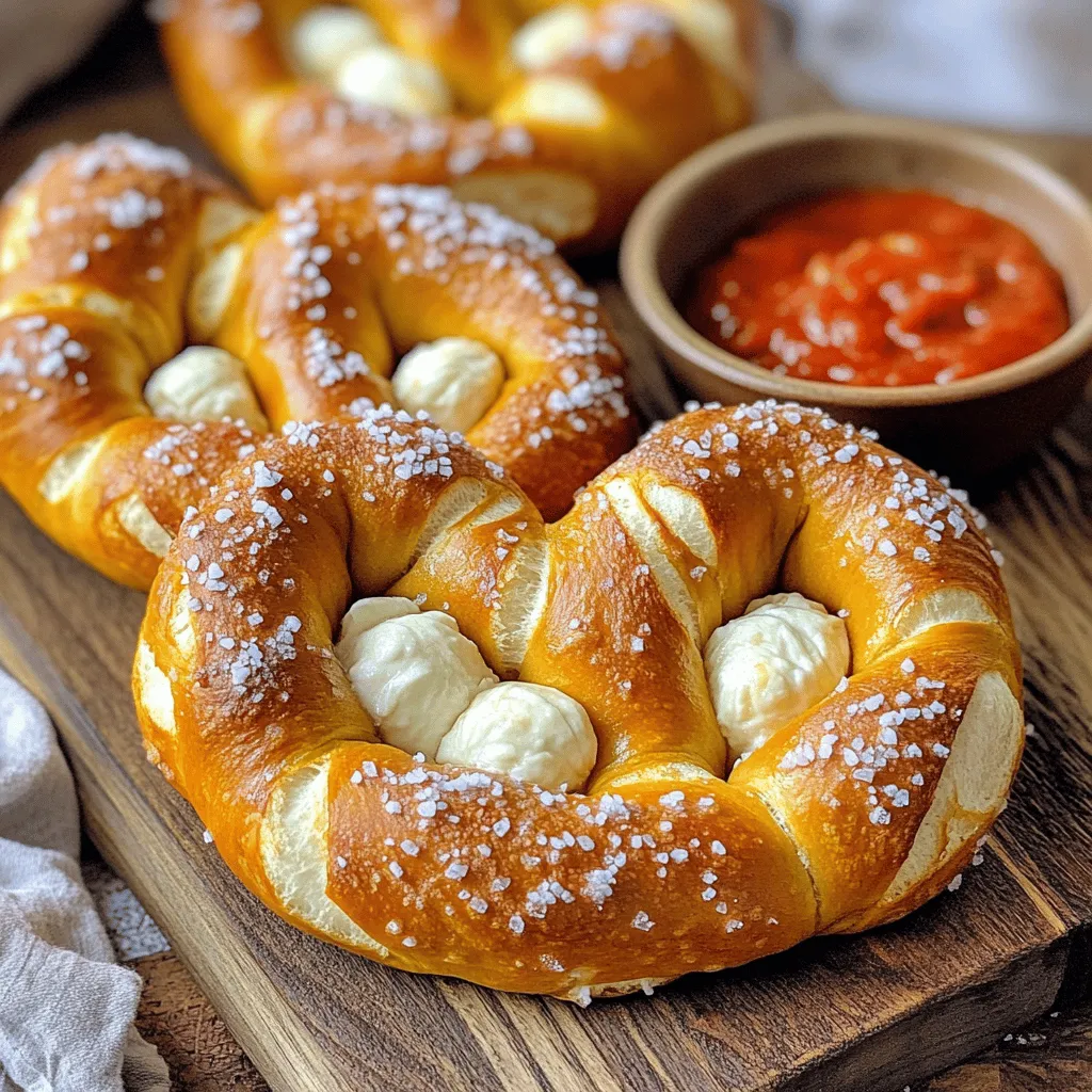 Mozzarella Stuffed Soft Pretzels Einfaches Rezept