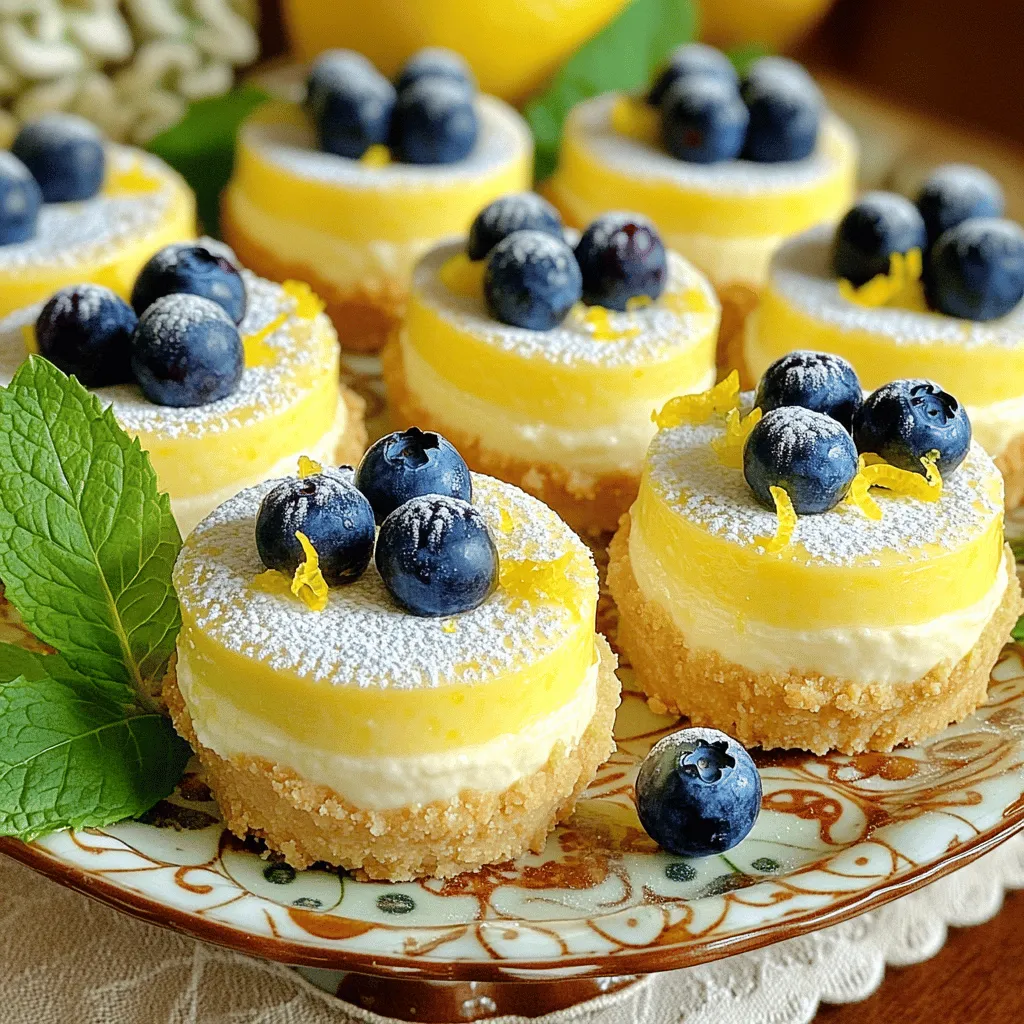 Mini Lemon Blueberry Cheesecakes Lecker und Einfach