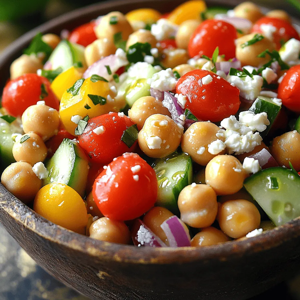 Mediterranean Chickpea Salad Gesunde und Frische Bowl