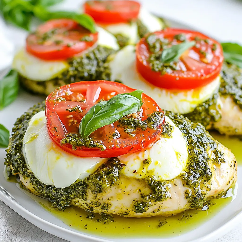 Baked Pesto Caprese Chicken Einfaches und Köstliches Gericht