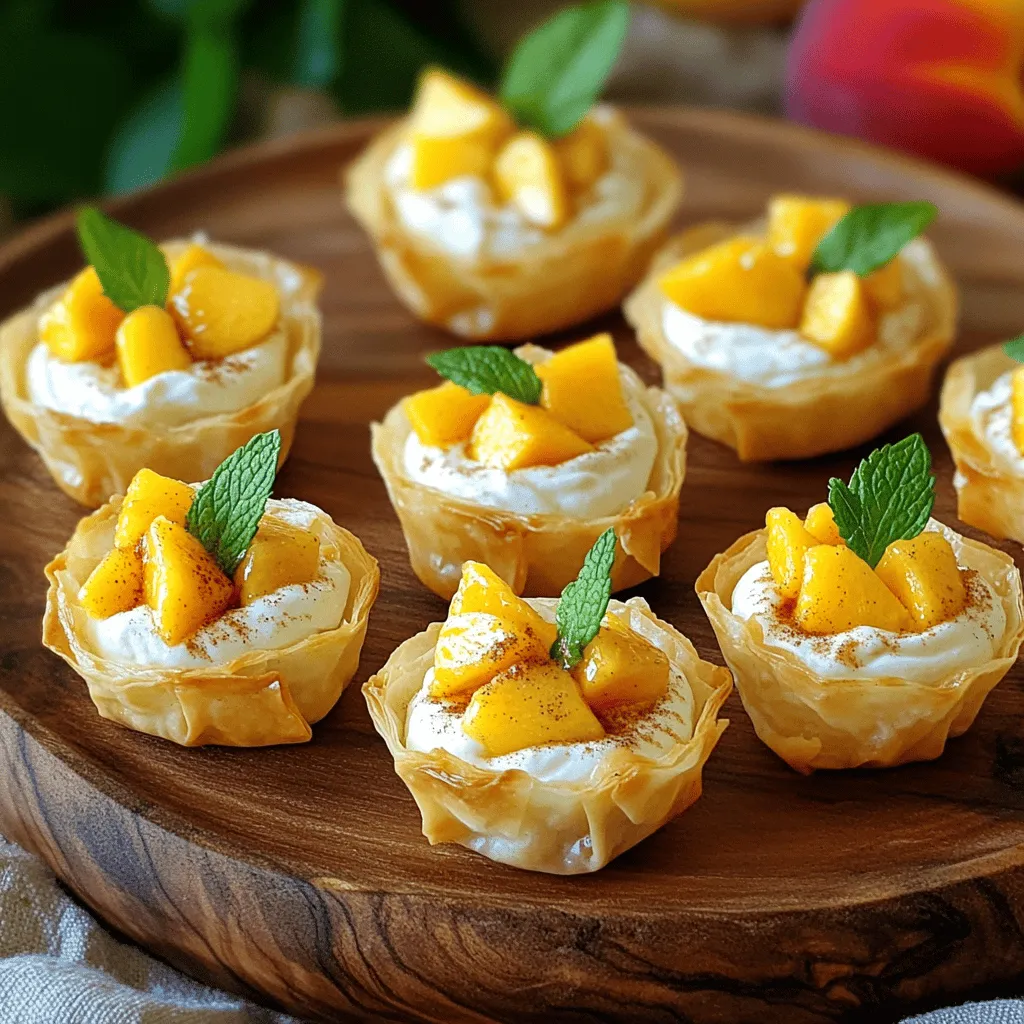 Mini Peach Cream Cheese Tarts Frisch und Lecker Snack