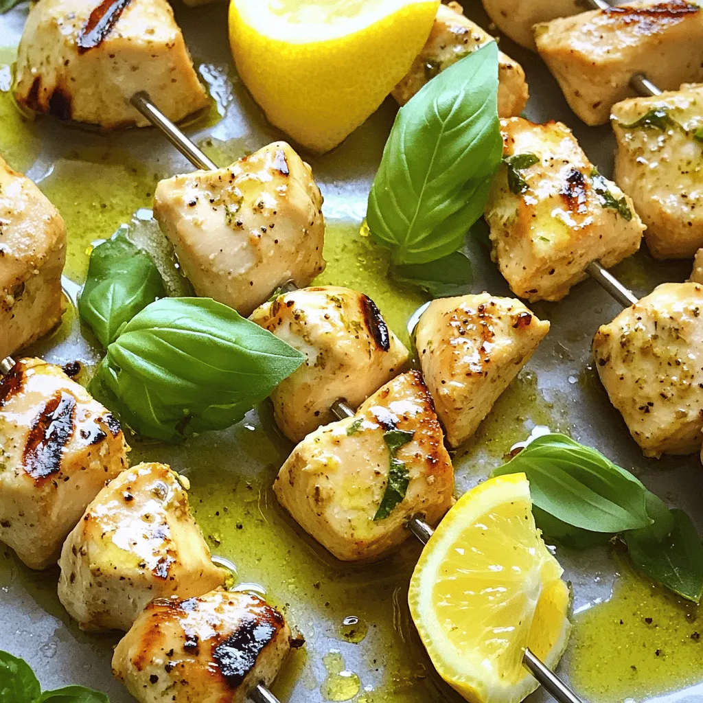 Lemon Basil Chicken Skewers Einfaches Rezept zum Grillen