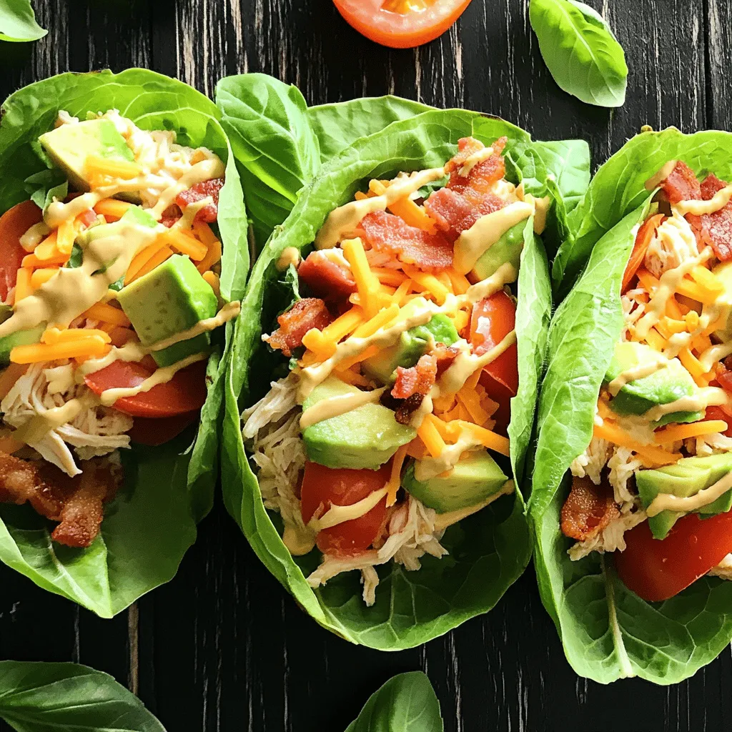 Hühnchen Club Lettuce Wraps Einfaches Rezept für Vielfalt