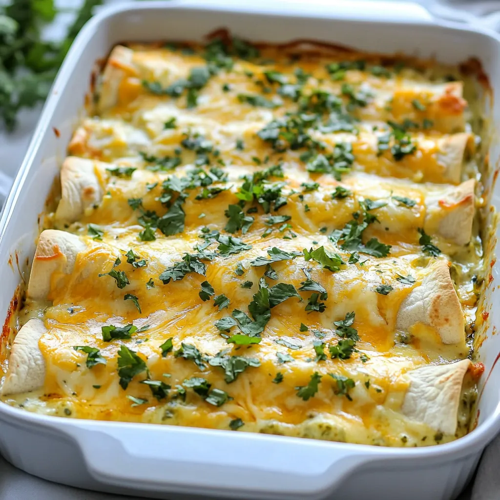 Creamy White Chicken Enchiladas Einfach und Lecker