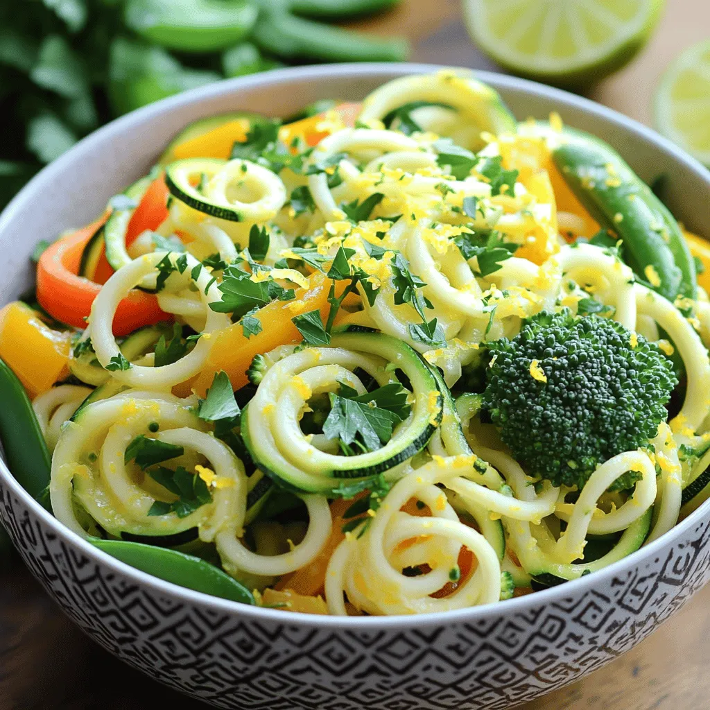 Lemon Herb Zoodle Stir Fry Gesunde und leichte Mahlzeit
