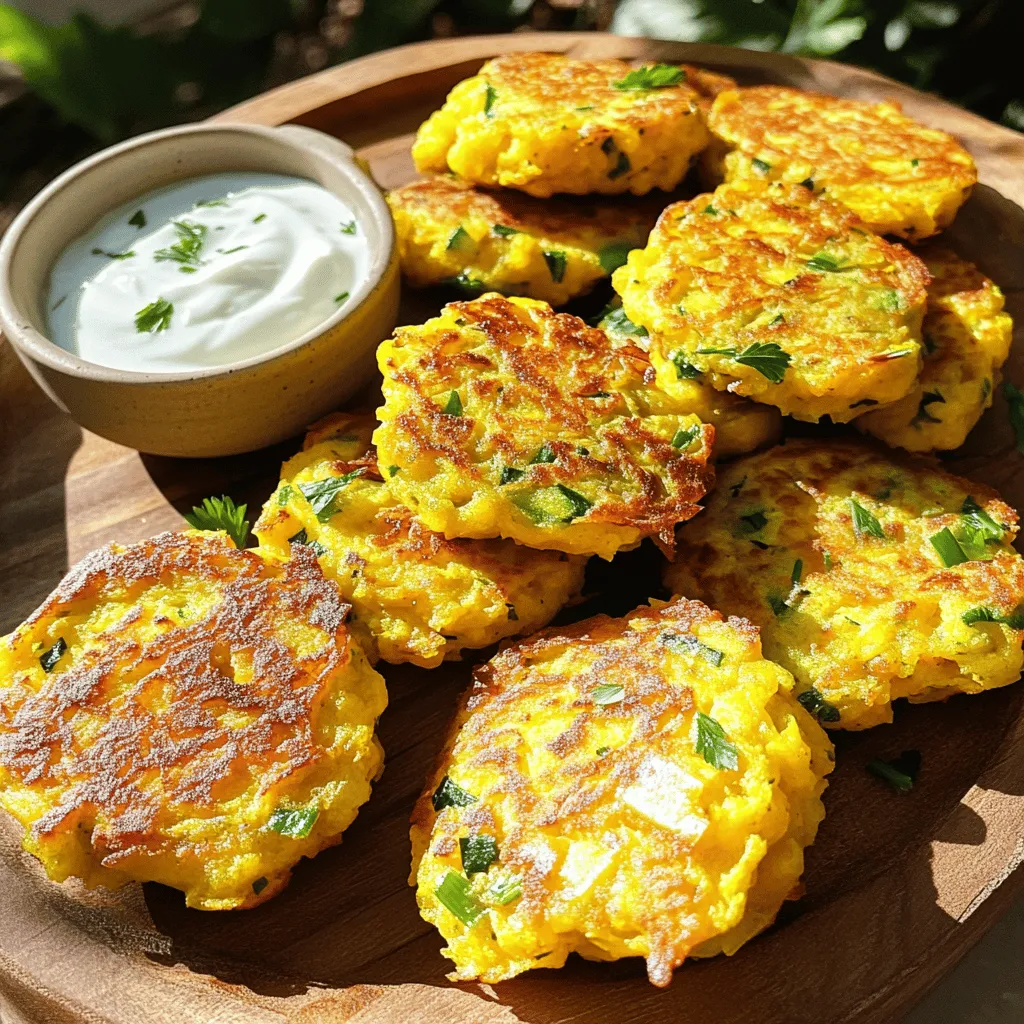 Gelbe Zucchini-Fritter Köstlich und Knusprig Genuss