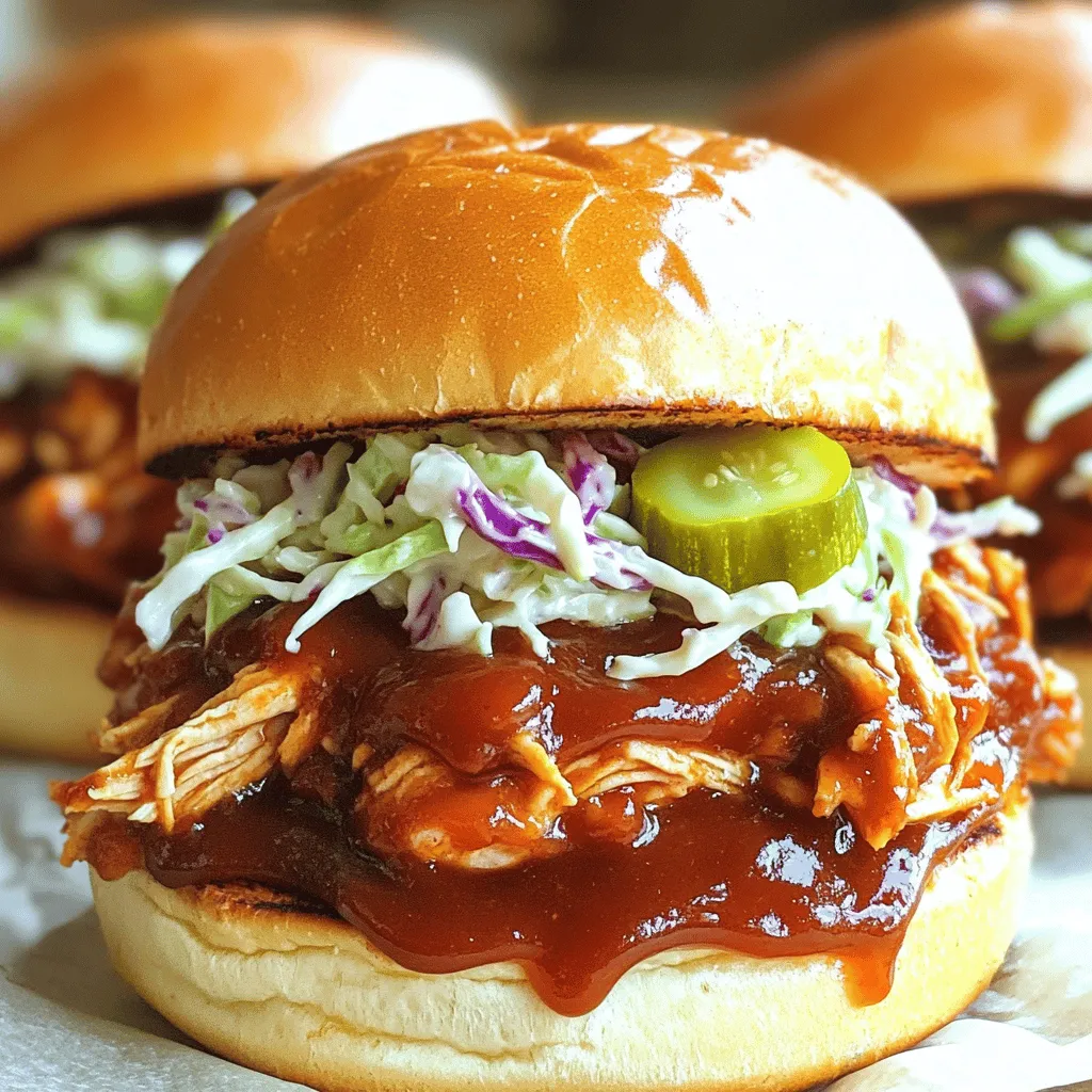 Leckere Slow Cooker Pulled BBQ Chicken Sandwiches