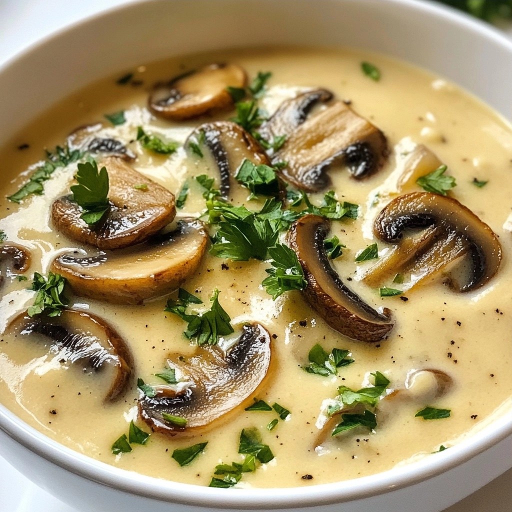 Cremige Suppe Roasted Garlic und Mushroom Medley