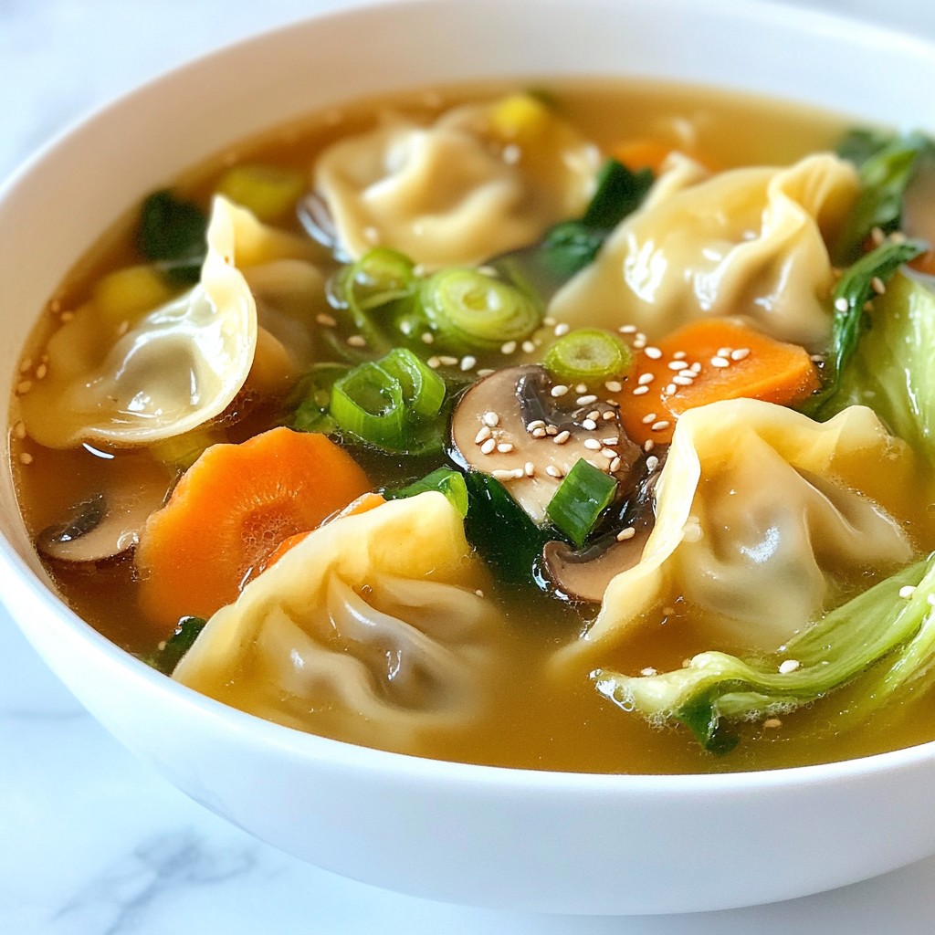 Einfache Potsticker Comfort Suppe Wärmender Genuss