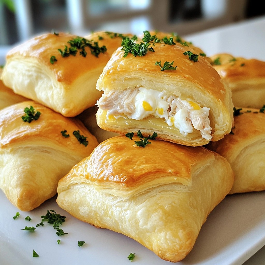 Cremige Hühnchenkissen Einfaches und köstliches Rezept