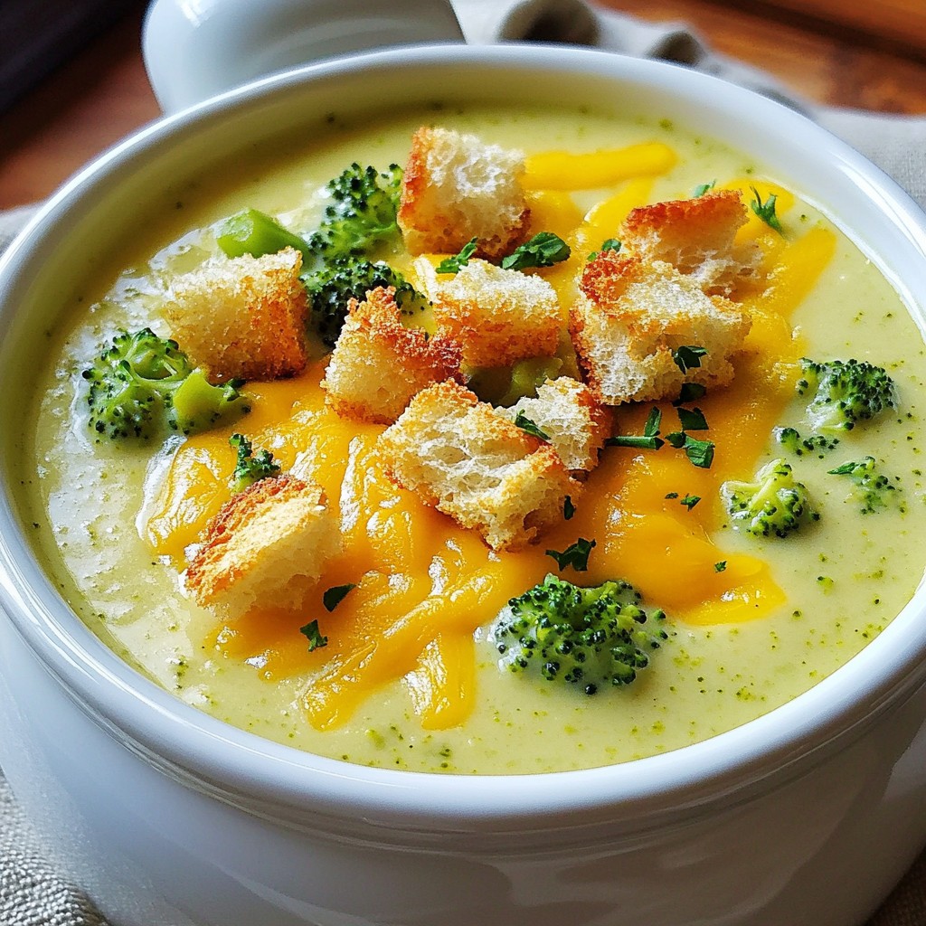 Creamy Broccoli and Cheddar Soup Einfach zubereiten