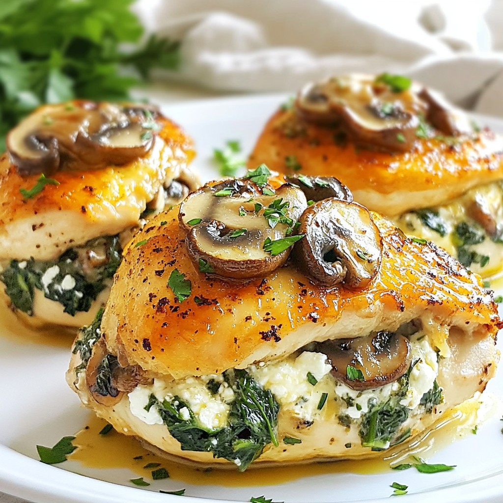 Gesunde Champignon gefüllte Hähnchenbrust Rezept