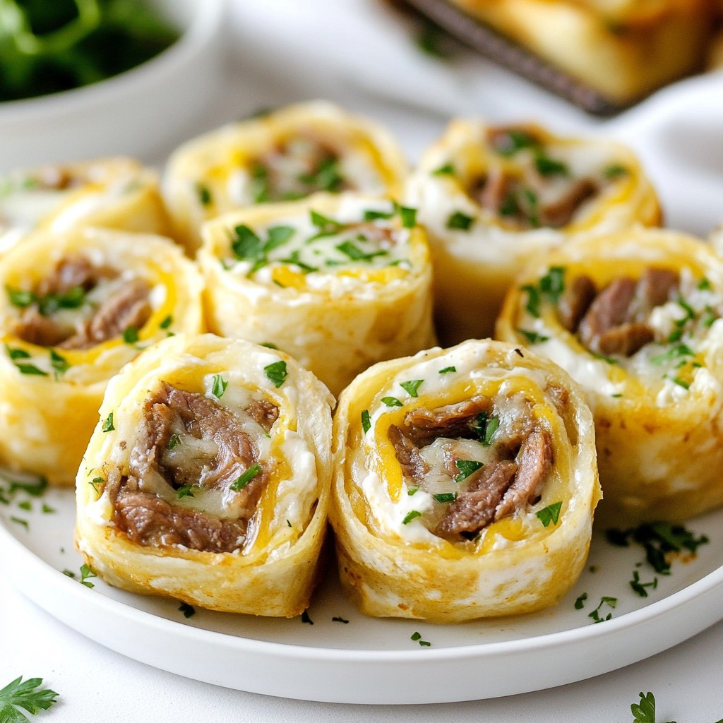 French Dip Tortilla Roll Ups herzhaft und einfach
