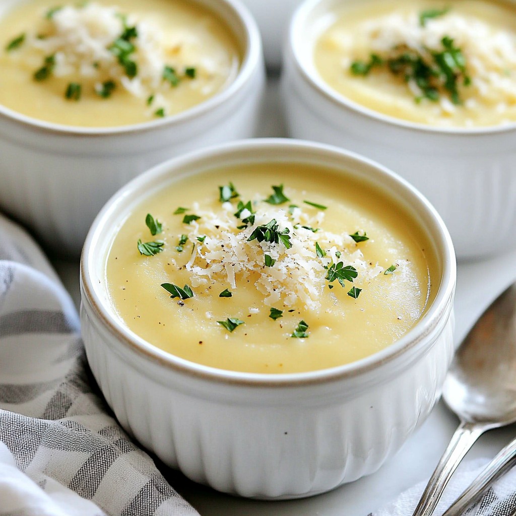Creamy Soup Garlic Parmesan Potato Bisque Rezept