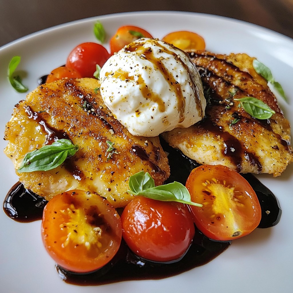 Basil Chicken Cutlets mit Tomaten-Burrata Genüsse