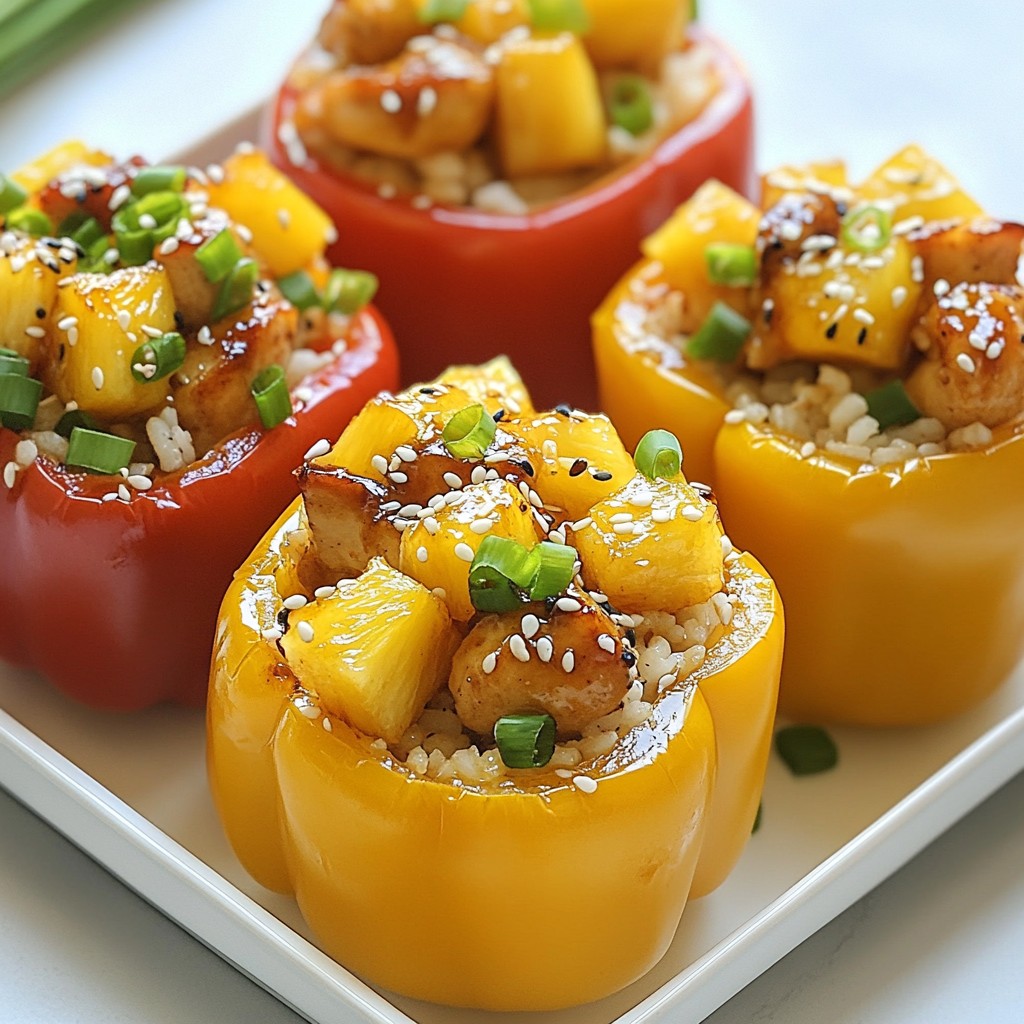 Teriyaki Pineapple Chicken Stuffed Peppers Lecker Rezept