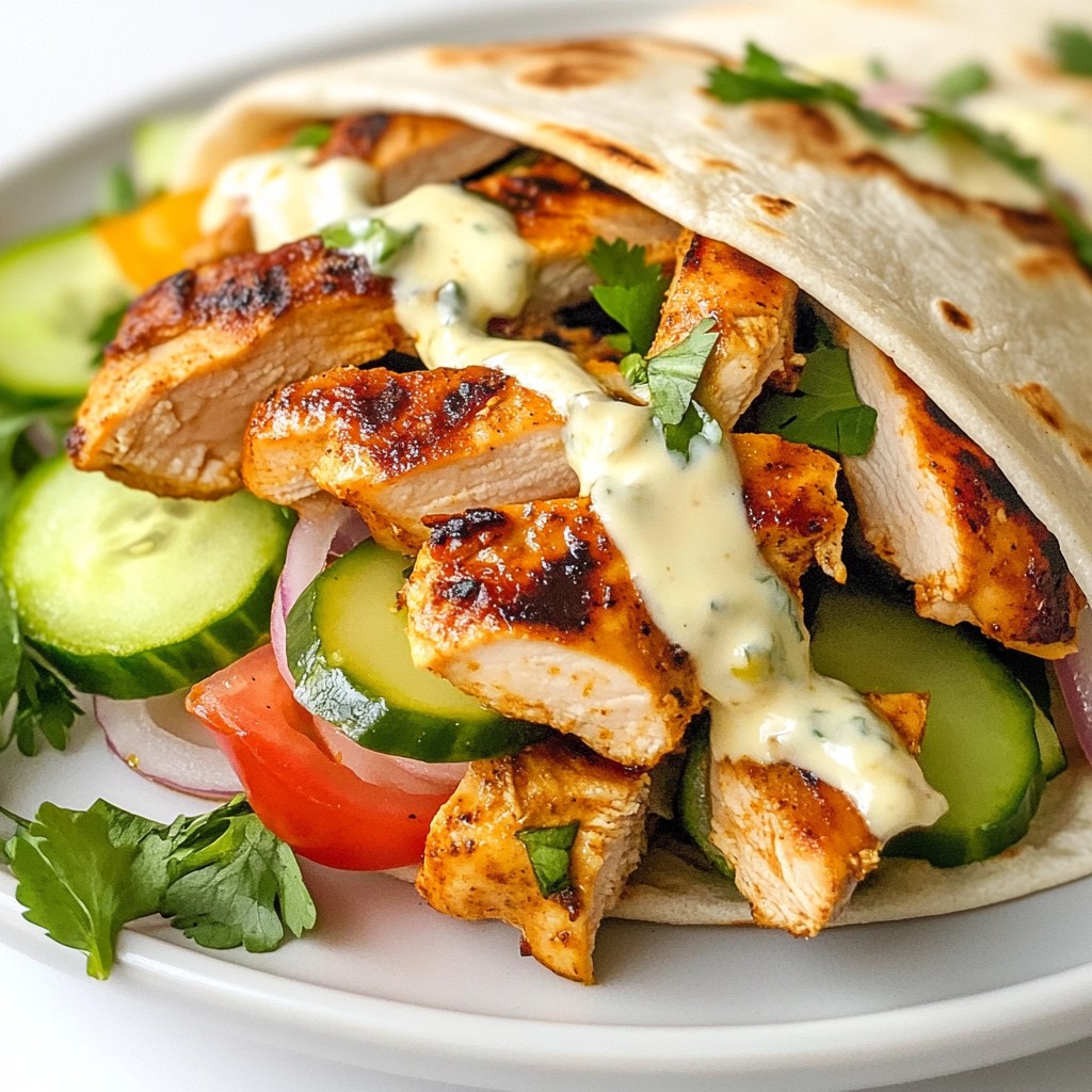 Chicken Shawarma Wrap mit Knoblauchsauce Genuss