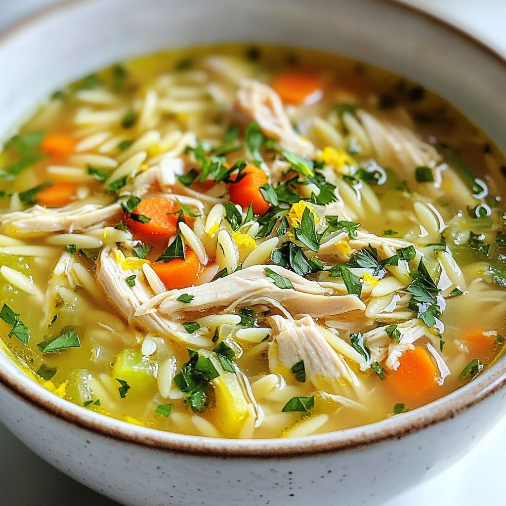 Lemon Herb Chicken Soup with Orzo köstliche Mahlzeit