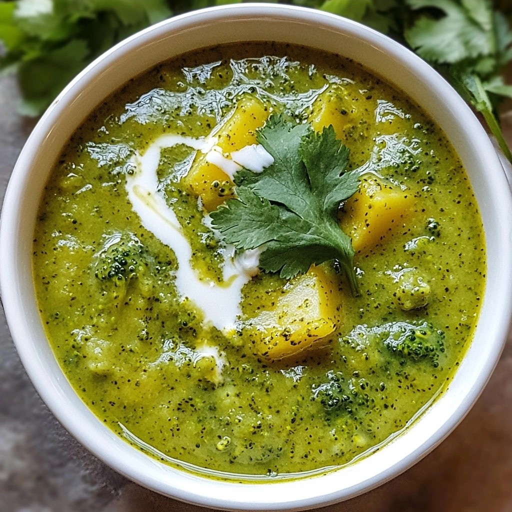 Gesunde Brokkoli und Ingwer Suppe mit Kurkuma