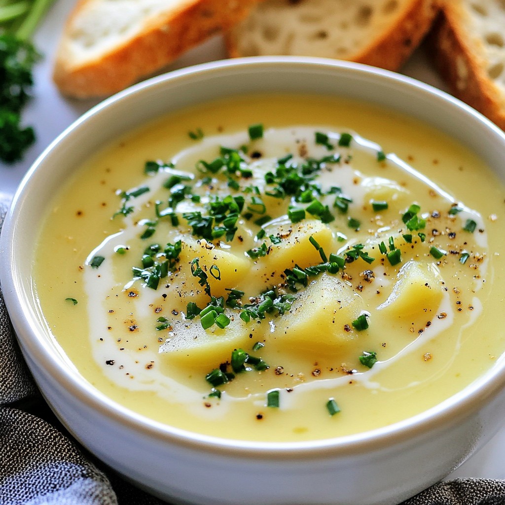Cremige Suppe Garlic Parmesan Potato Bisque Rezept